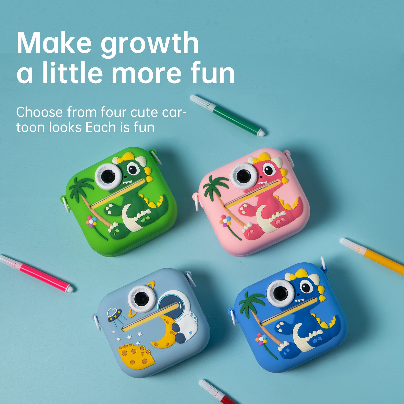 DinoPrint™ Kids Instant Print HD Camera & Creative Kit